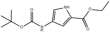 Ethyl 4-((tert-butoxycarbonyl)amino)-1H-pyrrole-2-carboxylate 구조식 이미지