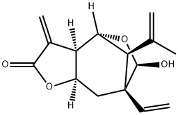 (3aR,9R)-7-Ethenyl-3aα,4,6,7,8,8aα-hexahydro-6β-hydroxy-3-methylene-9-(1-methylethenyl)-4β,7β-methanofuro[3,2-c]oxepin-2(3H)-one Structure