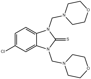 2H-Benzimidazole-2-thione, 5-chloro-1,3-dihydro-1,3-bis(4-morpholinylmethyl)- Structure