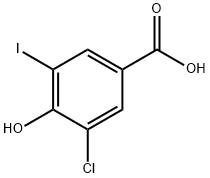 Benzoic acid, 3-chloro-4-hydroxy-5-iodo- (9CI) Structure