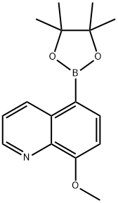 Quinoline, 8-methoxy-5-(4,4,5,5-tetramethyl-1,3,2-dioxaborolan-2-yl)- Structure