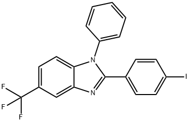 1H-Benzimidazole, 2-(4-iodophenyl)-1-phenyl-5-(trifluoromethyl)- Structure