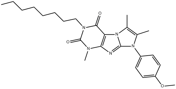 1H-Imidazo[2,1-f]purine-2,4(3H,8H)-dione, 8-(4-methoxyphenyl)-1,6,7-trimethyl-3-octyl- 구조식 이미지