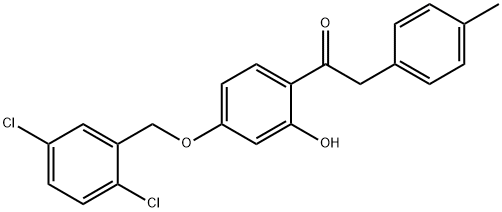 JR-7000, 1-(4-(2,5-Dichlorobenzyloxy)-2-hydroxyphenyl)-2-p-tolylethanone, 97% 구조식 이미지