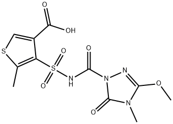 3-Thiophenecarboxylic acid, 4-[[[(4,5-dihydro-3-methoxy-4-methyl-5-oxo-1H-1,2,4-triazol-1-yl)carbonyl]amino]sulfonyl]-5-methyl- Structure