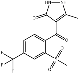 3H-Pyrazol-3-one, 1,2-dihydro-5-methyl-4-[2-(methylsulfonyl)-4-(trifluoromethyl)benzoyl]- Structure