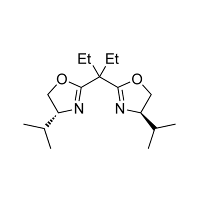 (4R,4'R)- 2,2'-(1-ethylpropylidene)bis[4,5-dihydro-4-(1-methylethyl)-Oxazole Structure