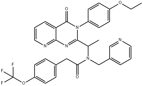 N-1-[(3-4(-Ethoxyphenyl)-3,4-dihydro-4-oxopyrido[2,3-d]pyrimidin-2-yl]ethyl]-N-(3-pyridinylmethyl)-4-(trifluoromethoxy)benzeneacetamide Structure