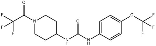 1-[1-(Trifluoroacetyl)-4-piperidinyl]-3-[4-(trifluoromethoxy)phenyl]urea 구조식 이미지