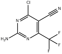 5-Pyrimidinecarbonitrile, 2-amino-4-chloro-6-(trifluoromethyl)- Structure