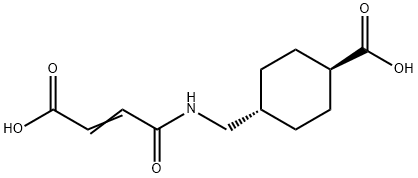 Cyclohexanecarboxylic acid, 4-[[(3-carboxy-1-oxo-2-propen-1-yl)amino]methyl]-, trans- Structure