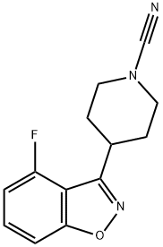 1-Piperidinecarbonitrile, 4-(4-fluoro-1,2-benzisoxazol-3-yl)- 구조식 이미지