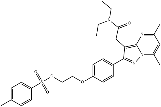 Pyrazolo[1,5-a]pyrimidine-3-acetamide, N,N-diethyl-5,7-dimethyl-2-[4-[2-[[(4-methylphenyl)sulfonyl]oxy]ethoxy]phenyl]- Structure