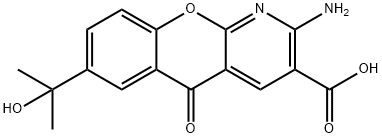 5H-[1]Benzopyrano[2,3-b]pyridine-3-carboxylic acid, 2-amino-7-(1-hydroxy-1-methylethyl)-5-oxo- Structure