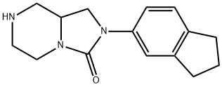 Imidazo[1,5-a]pyrazin-3(2H)-one, 2-(2,3-dihydro-1H-inden-5-yl)hexahydro-, 2,2,2-trifluoroacetate (1:1) 구조식 이미지