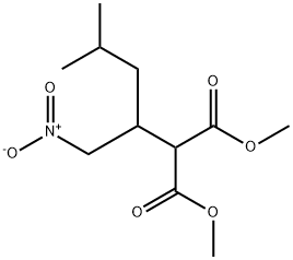 Propanedioic acid, 2-[3-methyl-1-(nitromethyl)butyl]-, 1,3-dimethyl ester Structure