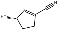 1-Cyclopentene-1-carbonitrile, 3-hydroxy-, (3S)- Structure