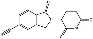 2-(2,6-Dioxo-piperidin-3-yl)-1-oxo-2,3-dihydro-1H-isoindole-5-carbonitrile 구조식 이미지