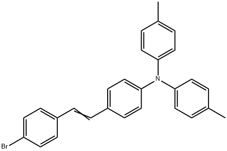 (벤제나민,4-[2-(4-브로모페닐)에테닐]-N,N-비스(4-메틸페닐)- 구조식 이미지