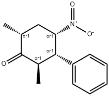 Cyclohexanone, 2,6-dimethyl-4-nitro-3-phenyl-, (2R,3S,4S,6R)-rel- Structure