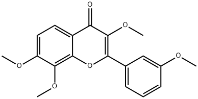 4H-1-Benzopyran-4-one, 3,7,8-trimethoxy-2-(3-methoxyphenyl)- Structure