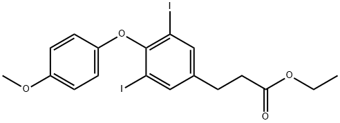 Benzenepropanoic acid, 3,5-diiodo-4-(4-methoxyphenoxy)-, ethyl ester Structure