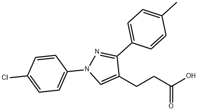 JR-6876, 3-(1-(4-Chlorophenyl)-3-p-tolyl-1H-pyrazol-4-yl)propanoic acid, 97% 구조식 이미지