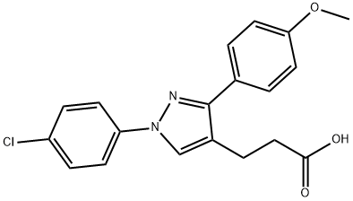 JR-6900, 3-(1-(4-Chlorophenyl)-3-(4-methoxyphenyl)-1H-pyrazol-4-yl)propanoic acid, 97% 구조식 이미지