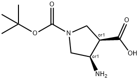 (3R,4R)-REL-4-AMINO-1-(TERT-BUTOXYCARBONYL)PYRROLIDINE-3-CARBOXYLIC ACID 구조식 이미지