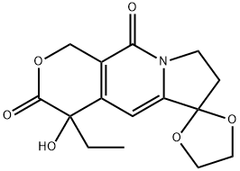 Spiro[1,3-dioxolane-2,6'(3'H)-[1H]pyrano[3,4-f]indolizine]-3',10'(4'H)-dione, 4'-ethyl-7',8'-dihydro-4'-hydroxy- 구조식 이미지