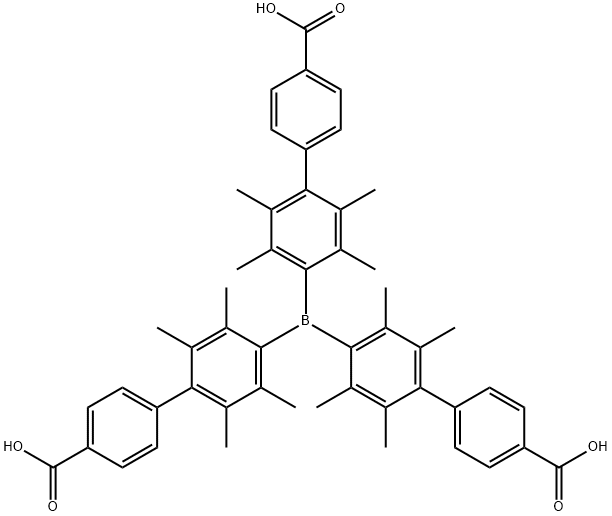 4',4''',4'''''-borylidynetris[2',3',5',6'-tetramethyl-[1,1'-Biphenyl]-4-carboxylic acid 구조식 이미지