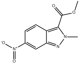 2H-Indazole-3-carboxylic acid, 2-methyl-6-nitro-, methyl ester 구조식 이미지