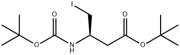 2-Methyl-2-propanyl (3R)-4-iodo-3-({[(2-methyl-2-propanyl)oxy]carbonyl}amino)butanoate Structure