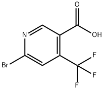 3-Pyridinecarboxylic acid, 6-bromo-4-(trifluoromethyl)- Structure