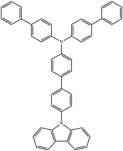 [1,1'-Biphenyl]-4-amine, N,N-bis([1,1'-biphenyl]-4-yl)-4'-(9H-carbazol-9-yl)- Structure