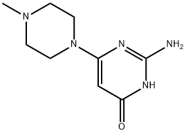 2-amino-6-(4-methyl-1-piperazinyl)-4(3H)-Pyrimidinone 구조식 이미지