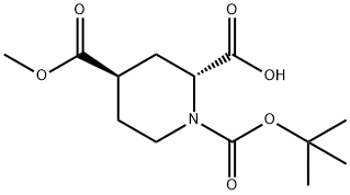 1,2,4-Piperidinetricarboxylic acid, 1-(1,1-dimethylethyl) 4-methyl ester, (2R,4R)- Structure