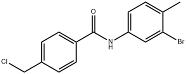 Benzamide, N-(3-bromo-4-methylphenyl)-4-(chloromethyl)- Structure