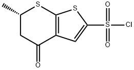 4H-Thieno[2,3-b]thiopyran-2-sulfonyl chloride, 5,6-dihydro-6-methyl-4-oxo-, (6S)- 구조식 이미지