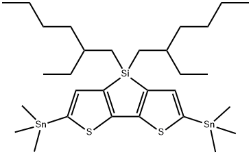 4,4'-Bis(2-ethyl-hexyl)-5,5'-bis(triMethyltin)-dithieno[3,2-b:2,3-d]silole 구조식 이미지