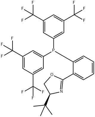 Oxazole, 2-[2-[bis[3,5-bis(trifluoromethyl)phenyl]phosphino]phenyl]-4-(1,1-dimethylethyl)-4,5-dihydro-, (4S)- Structure