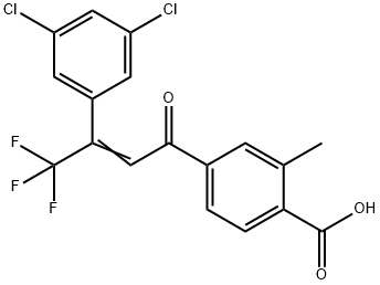 Benzoic acid, 4-[3-(3,5-dichlorophenyl)-4,4,4-trifluoro-1-oxo-2-buten-1-yl]-2-methyl- Structure