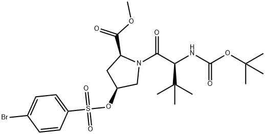 L-?Proline, N-?[(1,?1-?dimethylethoxy)?carbonyl]?-?3-?methyl-?L-?valyl-?4-?[[(4-?bromophenyl)?sulfonyl]?oxy]?-?, methyl ester, (4S)?- Structure