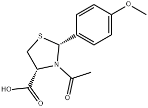 (2R,4R)-3-Acetyl-2-(4-methoxyphenyl)thiazolidine-4-carboxylic acid Structure