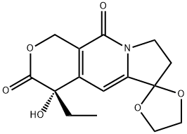 CHUGAI-01
(4'S)-4'-ethyl-1',4',7',8'-tetrahydro-4'-hydroxy-3'H,10'H-spiro[1,3-dioxolane-2,6'-pyrano[3,4-f]indolizine]-3',10'-dione 구조식 이미지
