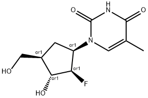 1-((1,2,3,4)-2-fluoro-3-hydroxy-4-(hydroxymethyl)cyclopentyl)-5-methyl-2,4-(1H,3H)-pyrimidinedione 구조식 이미지