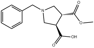 (3R,4R)-1-benzyl-4-(methoxycarbonyl)pyrrolidine-3-carboxylic acid Structure