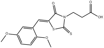 3-[(5Z)-5-[(2,5-dimethoxyphenyl)methylidene]-4-oxo-2-sulfanylidene-1,3-thiazolidin-3-yl]propanoic acid Structure