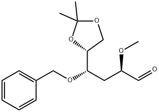 D-ribo-Hexose, 3-deoxy-2-O-methyl-5,6-O-(1-methylethylidene)-4-O-(phenylmethyl)- Structure