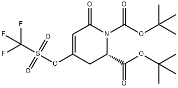 1,2(2H)-Pyridinedicarboxylic acid, 3,6-dihydro-6-oxo-4-[[(trifluoromethyl)sulfonyl]oxy]-, 1,2-bis(1,1-dimethylethyl) ester, (2S)- Structure